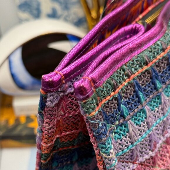 🆕 KURT GEIGER LONDONN 🧿 X MATTHEW WILLIAMSON Large Square Woven Shopper Tote - Picture 14 of 14